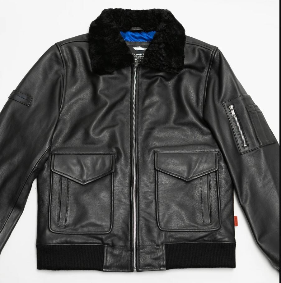 Air Force A2 Aviator Men's Bomber Leather Jacket Coat Genuine Soft