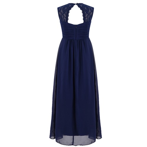 Kids Girls Dress Lace Chiffon Party Length Dresses Sweetheart High Waist Gown - Picture 8 of 70