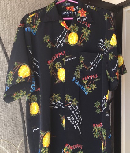 CAMISA Koman Sport Para Hombre Mangas Cortas Palmas PIÑA ALOHA RESORT Negra Talla. L - Imagen 4 de 10