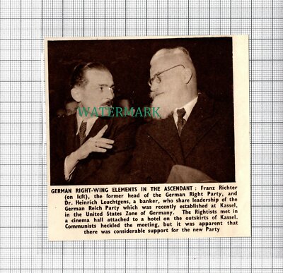 C3397) Franz Richter German Right Party Dr Heinrich Leuchtgens - 1950 Clip