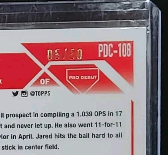 2023  TOPPS CHROME  Pro Debut Gold #PDC-108 Jared Mckenzie /50 - Image 3 of 3