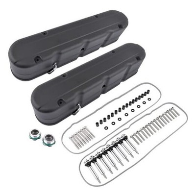 LS Cast Black Aluminum Valve Covers Coil Mount Kit Replacement for Chevy Small 