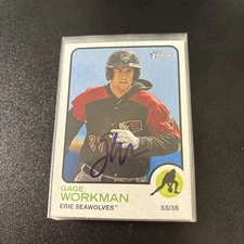 Gage Workman Signed IP 2022 Topps Heritage Minors Auto Autograph Rc White Sox
