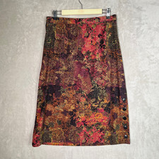 Vintage Midi Skirt Size 10 Floral Cottagecore Buttons Christopher Banks