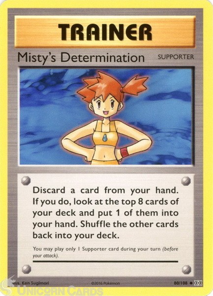 Misty's Determination 80/108 : Uncommon Mint/Near Mint Pokemon Card : XY12: Evol