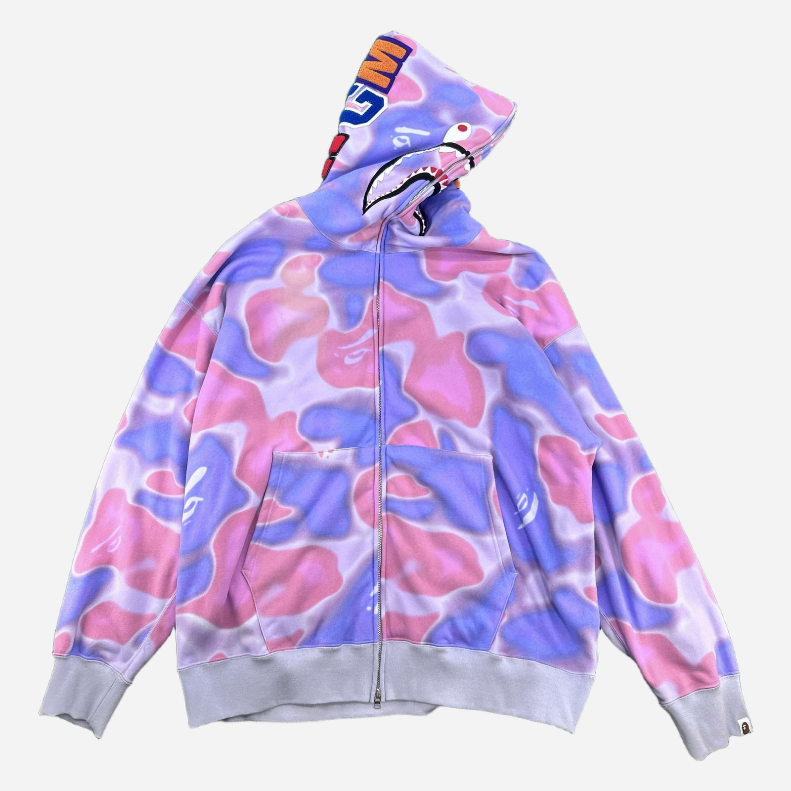 Bape Liquid Camo Shark Hoodie 3XL New