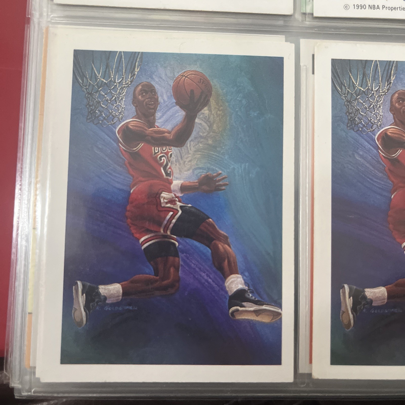 1990-91 NBA Hoops - Art Card Team Checklist Michael Jordan #358