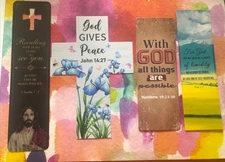 Bible Verse Bookmarks Lot of 4. - New - Inspirational Scripture / Faith