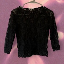 Vintage 90s Lace Black Top by Moa Moa