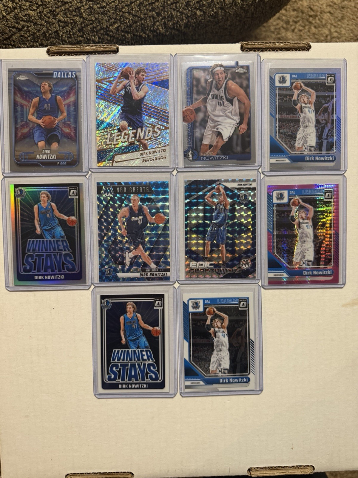 8 Card Lot -  Mavericks Dirk Nowitzki Panini Topps