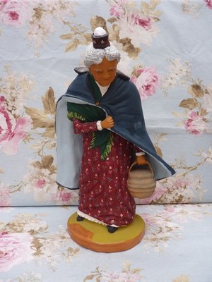 Large Santon Fouque RENAUDE 30cm Terracotta Painted Very Good Condition Mint