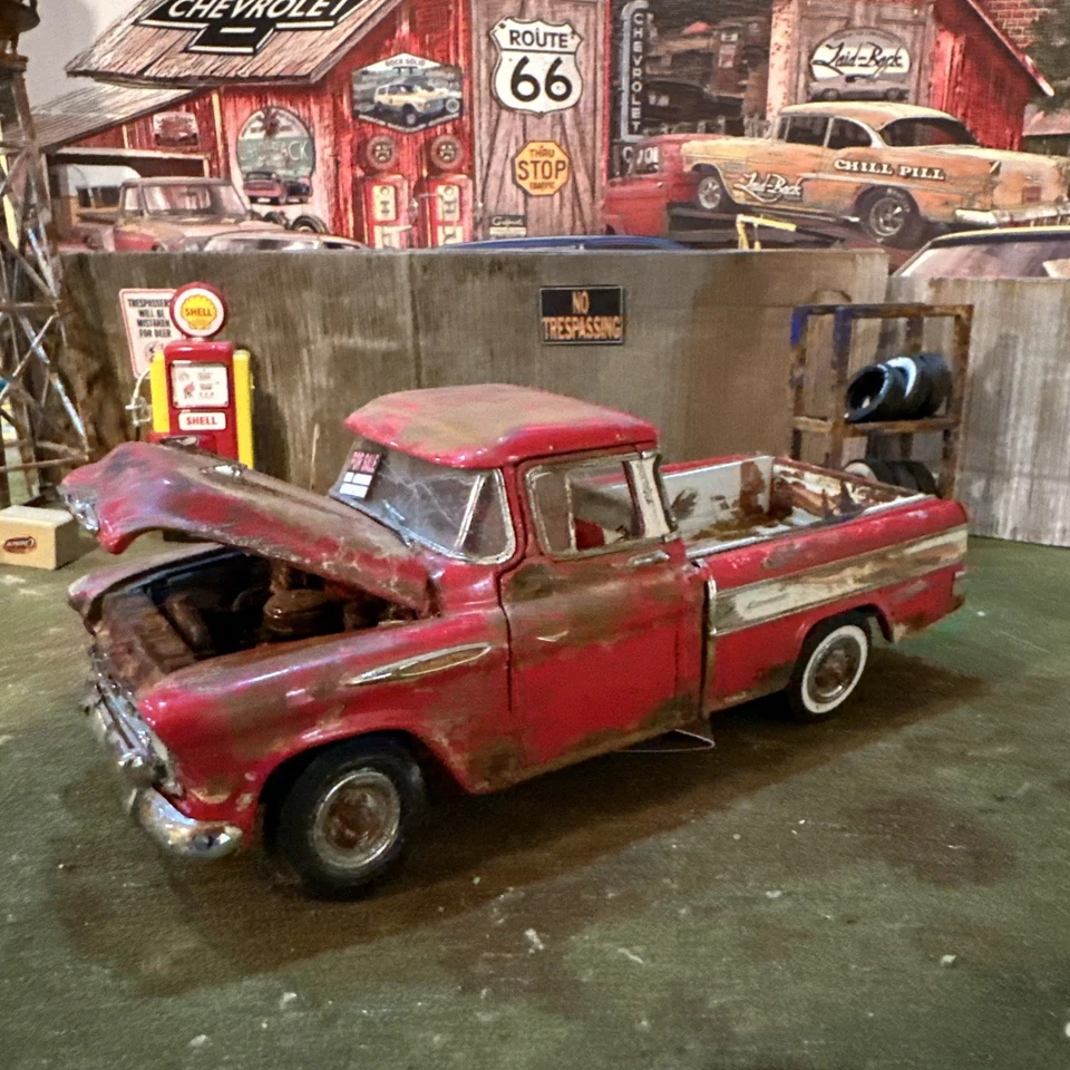 Chevrolet Cameo 1957 camioneta pickup - autos de granero - diecast 1:24 - Danbury como nueva Foto 4 de 4