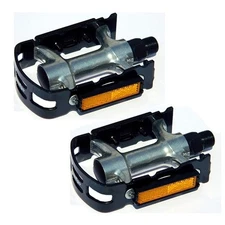 New Wellgo R-12 platform pedals Cr-Mo axle black/silver R-12