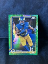 2025 Topps Chrome NFL Kyren Williams GREEN FOOTBALL LEATHER REFRACTOR #/99 SP