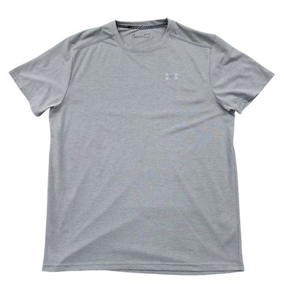 Under Armour Men's HeatGear Gray Striped T-Shirt LG Fitted