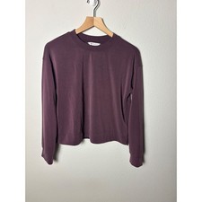 Athleta Seasoft Crewneck Sweatshirt Plum Purple Modal Pullover 473546 Medium