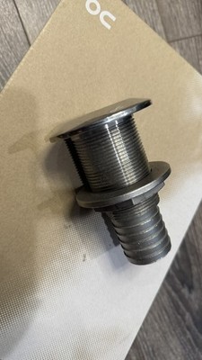 Stainless Steel Hose Barb Thru-Hull Fitting, Marine Grade Boat Part