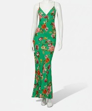 Alice + Olivia Women's Green Loma V Neck Cami Maxi Dress Size 8
