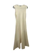 Gabriele Hearst Sleeveless Ivory Wool Blend Maxi Dress Size Medium