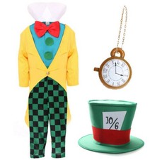 CHILDS MAD HATTER COSTUME SCHOOL BOOK DAY WONDERLAND BOYS KIDS ALICE FANCY DRESS