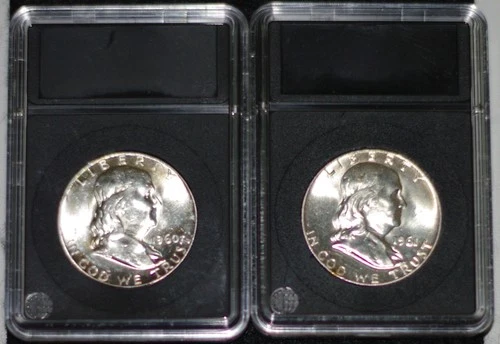 1960-P Full Bell Lines Franklin Half Dollar prooflike BU and a 1961-D the same