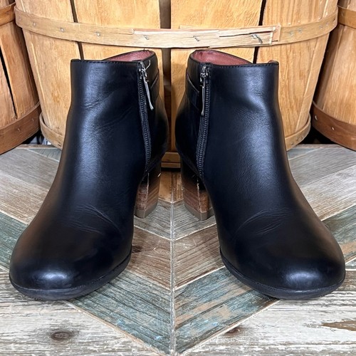 Dansko Perry Burnished Black Leather Waterproof Zip Up Ankle Booties Women EU 40 - 第 7/13 張圖片