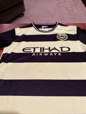 Manchester City Football Club Vtg Neon Soccer Sports Jersey T Shirt -M