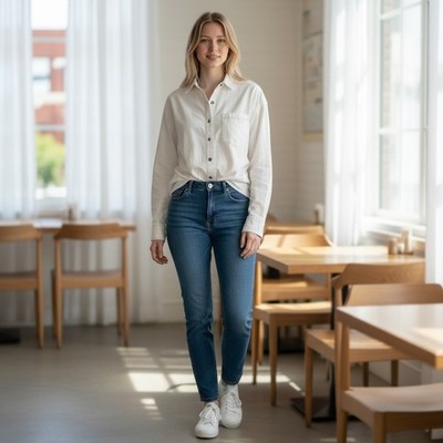 We The Free Button Down Shirt Womens XS White Oversized Raw Seam Long Sleeve