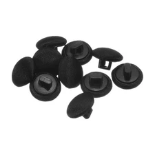 10pcs Fabric Cloth Covered Button 10mm Round Plastic Sewing Buttons Black