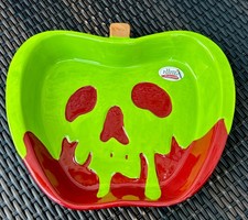 Disney Villains Halloween Poison Apple Platter Tray Iridescent Hand Painted New