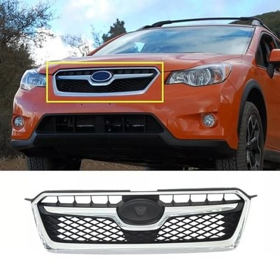 Front Bumper Upper Grille Grill Compatible with 2012-2016 Subaru Chrome