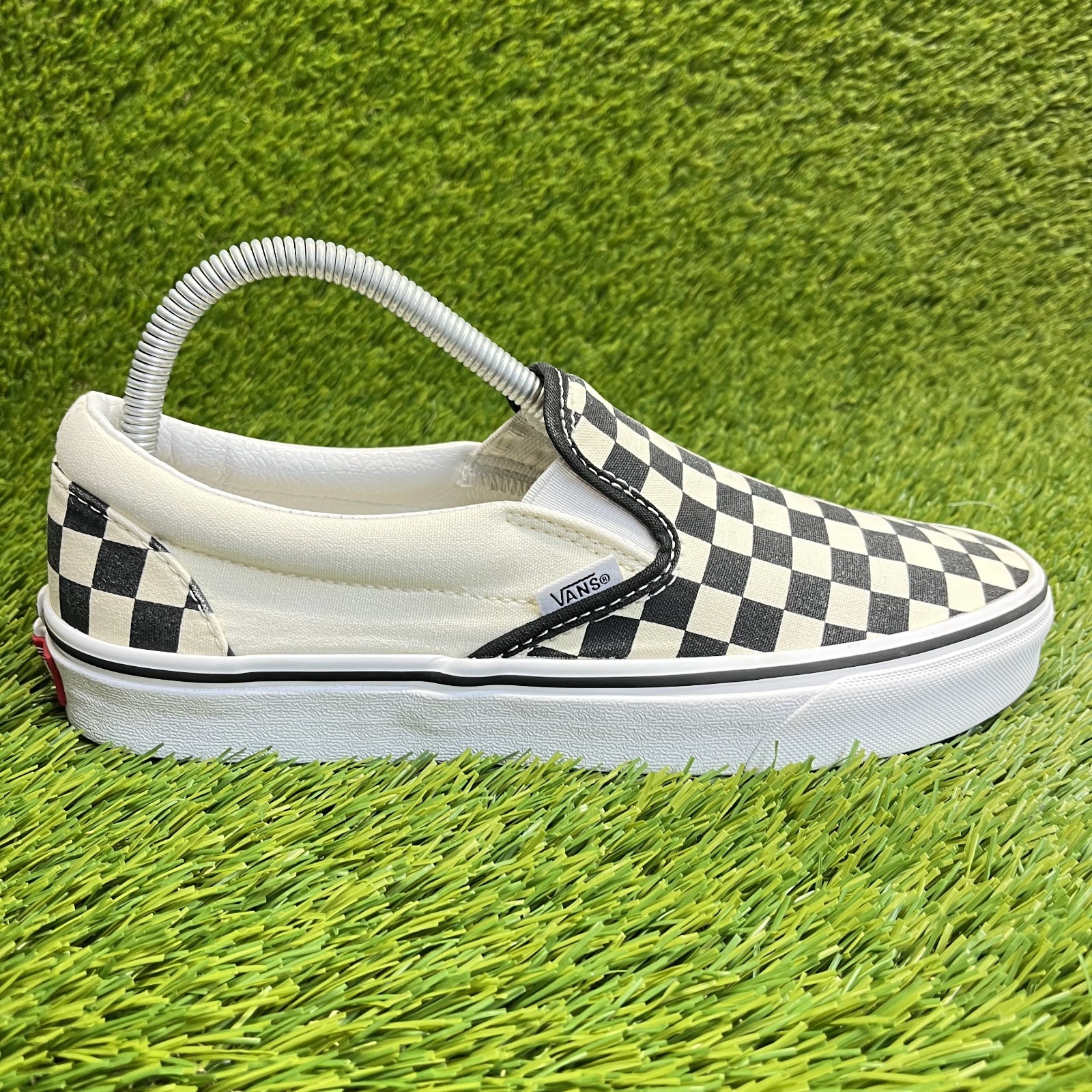 SAOLA Scarpe da skate Vans slip on a scacchiera uomo taglia 8 nere bianche sportive sneakers