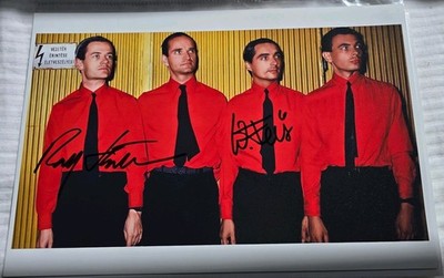 Hand-Signed KRAFTWERK AUTOGRAMM 20x30 Ralf HÜTTER, Wolfgang FLÜR Mensch-Maschine