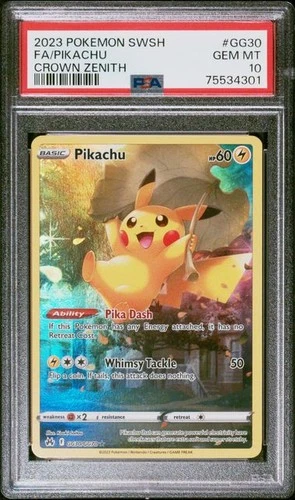 Pokemon Pikachu Crown Zenith Galarian Gallery Full Art #GG30 PSA 10 Gem Mint