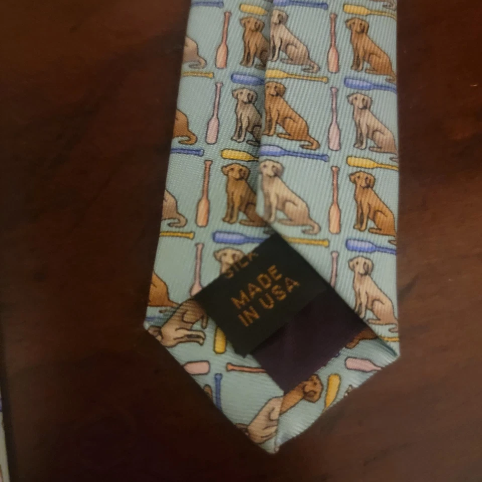 Corbata de seda para hombre Peter Blair Yellow Labs Foto 4 de 4