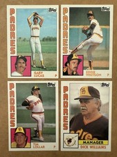 1984 Topps #7 Lucas, #277 Whitson, #644 Lollar,#742 Williams-MGR-PADRES..4 cards