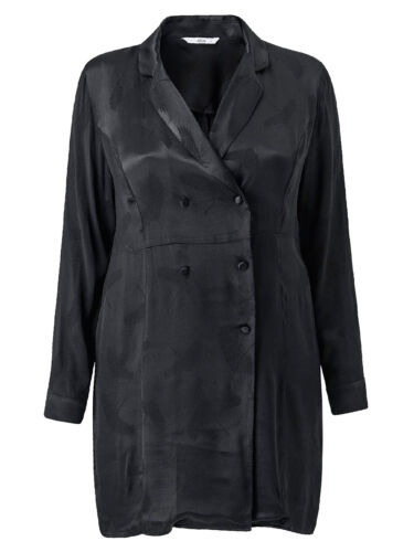 Ellos evening jacket plus size 18 black satin feel lightweight double breasted - Picture 1 of 2