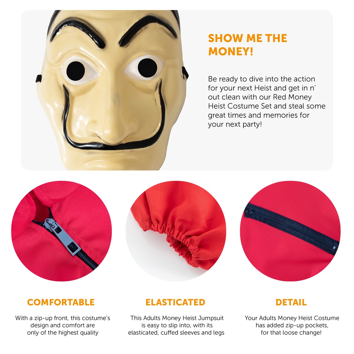 Disfraz La Casa De Papel Para Adulto - Traje Rojo Con Capucha, Talla L (170-180 Cm), Unisex, Perfecto Para Halloween Y Fiestas Temáticas Disfraz Cosplay Money Heist Disfraz La Casa De Papel Para Adulto - Traje Rojo Con Capucha, Talla L (170-180 Cm), Unisex, Perfecto Para Halloween Y Fiestas Temáticas Disfraz Cosplay Money Heist