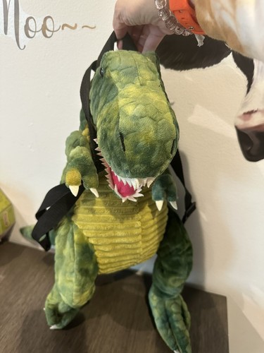 Adventure Planet T Rex Dinosaur Backpack Bag Plush Green Tyrannosaurus 20" - Picture 5 of 11
