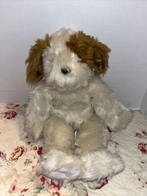 Build A Bear Beige Cream Tan Fluffy Puppy Dog  16 Plush Stuffed Animal