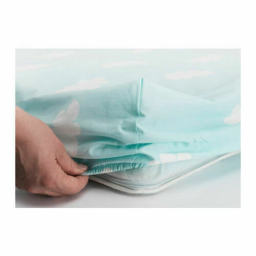 Ikea HIMMELSK 4-piece bed linen set for crib, turquoise - Image 2 of 4