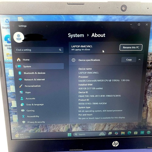 HP 14-cf2xxx Celeron N4120 4GB RAM 64GB - Picture 2 of 10