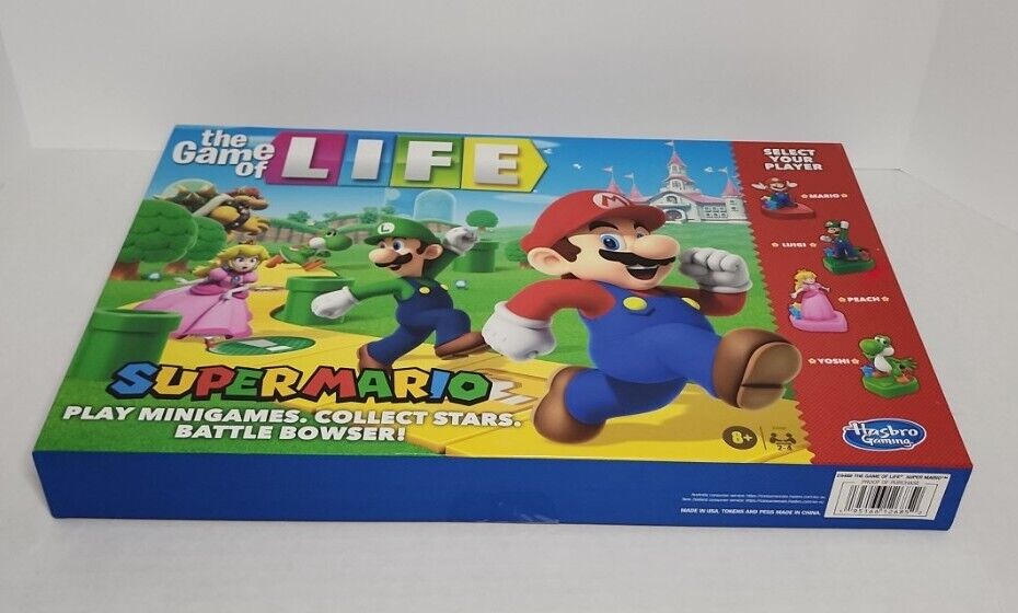  Hasbro Gaming The Game of Life: Super Mario Edition Board Game  for Kids Ages 8 and Up, Play Minigames, Collect Stars, Battle Bowser : Toys  & Games