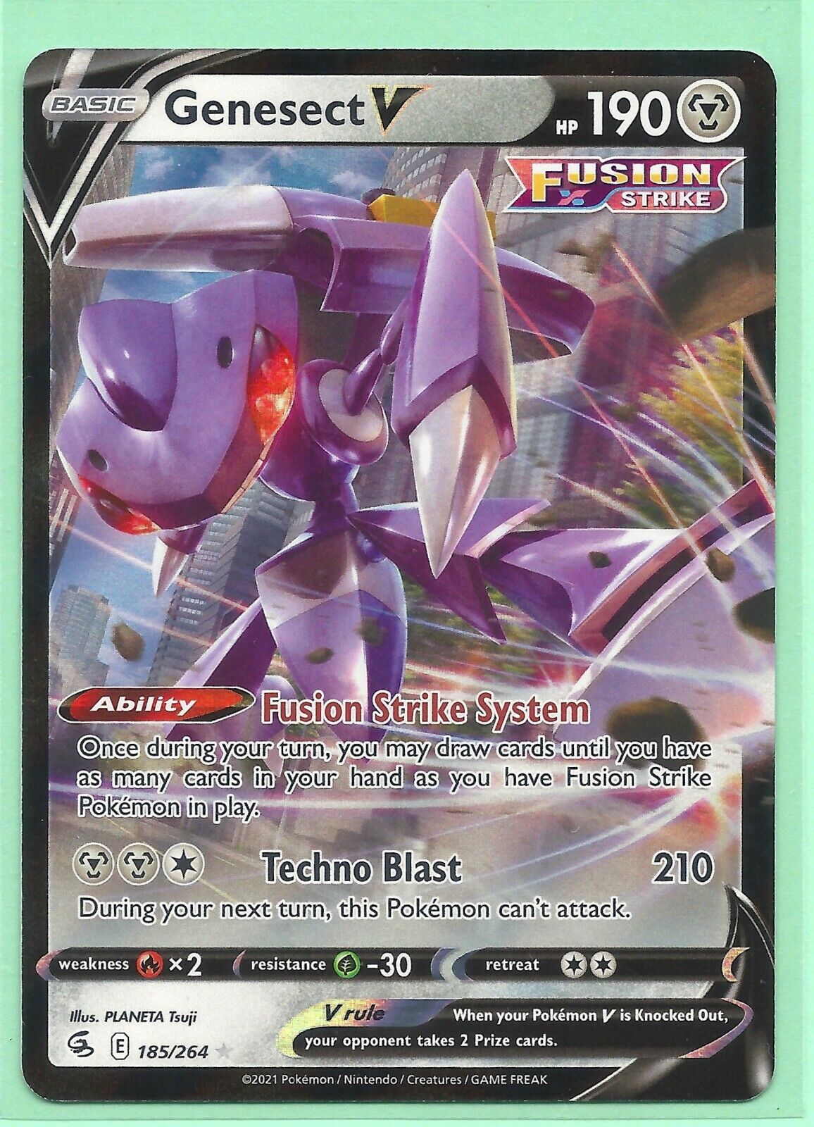 Genesect V - 185/264 Fusion Strike Ultra Rare Pokemon - NM/MINT