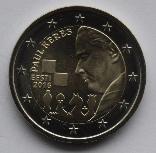 ESTONIA - 2 € Euro commemorative coin 2016 - Paul Keres 100 UNC