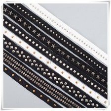 Ruban Garniture Bordure Rivets Métalliques DIY 2 Yards Couture Polyester Noir