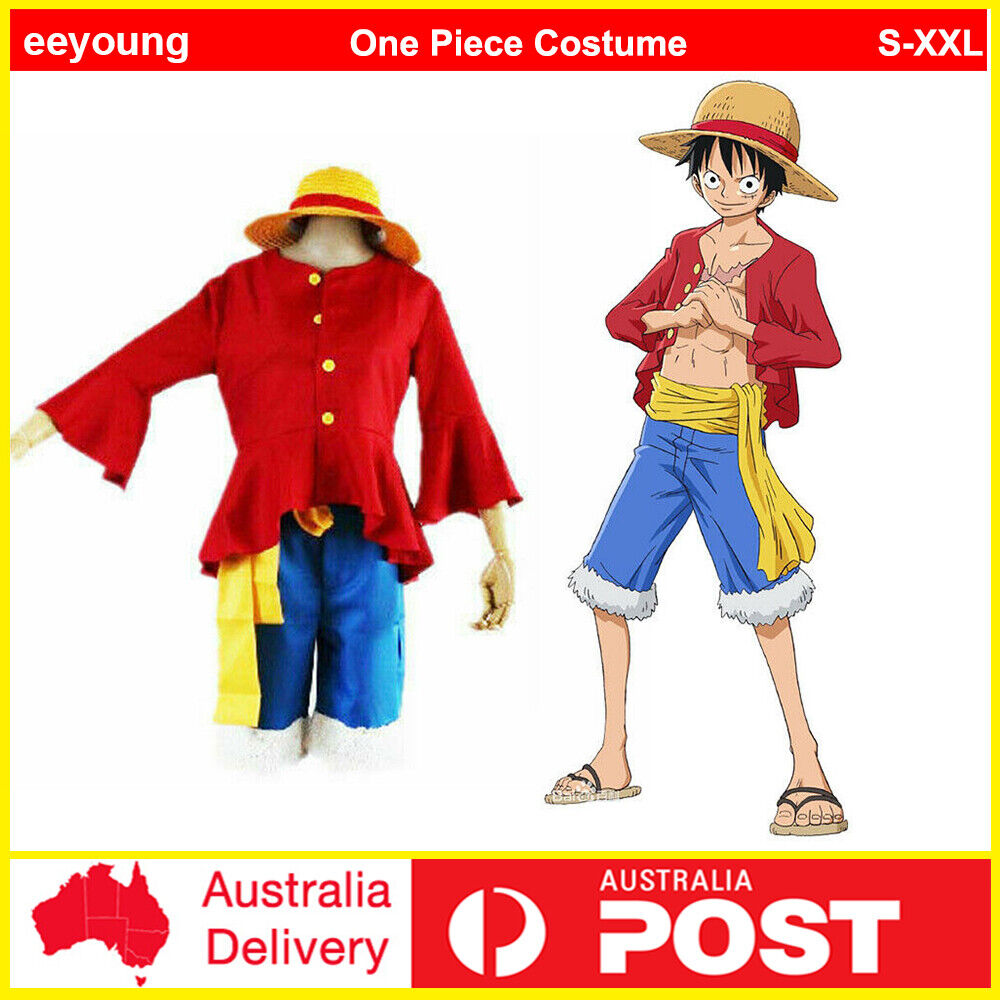 Cosplay Men Kids Halloween Party One Piece Monkey·D·Luffy Suit