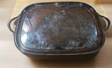  ANTIQUE BARKER-ELLIS OVAL SILVER PLATE Serving Tray MENORAH MARK