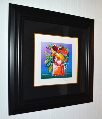 Rare PETER MAX "ABSTRACT FLOWERS I" ART Serigraph, Signed, Frame, Park West COA