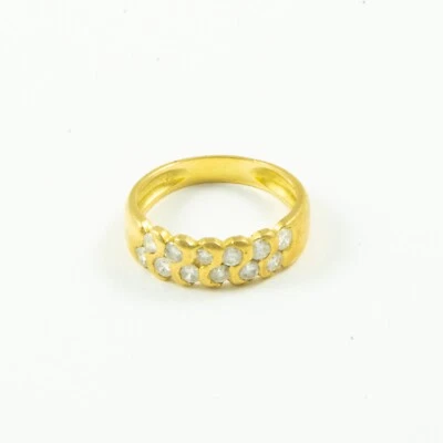 Double alliance pour femme en or jaune 18 carats - Photo 1/4